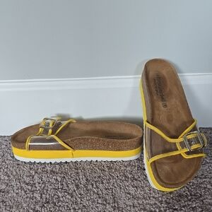 Jeffrey Campbell yellow/white clear strap platform sandals-38